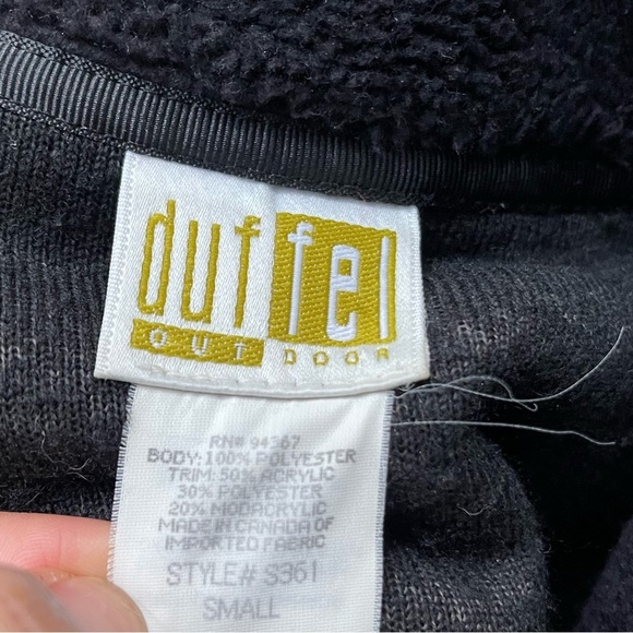 Vintage Duffel Outdoor Oversize Red Fleece Jacket with Snowflake Print Jacket - Picture 4 of 11